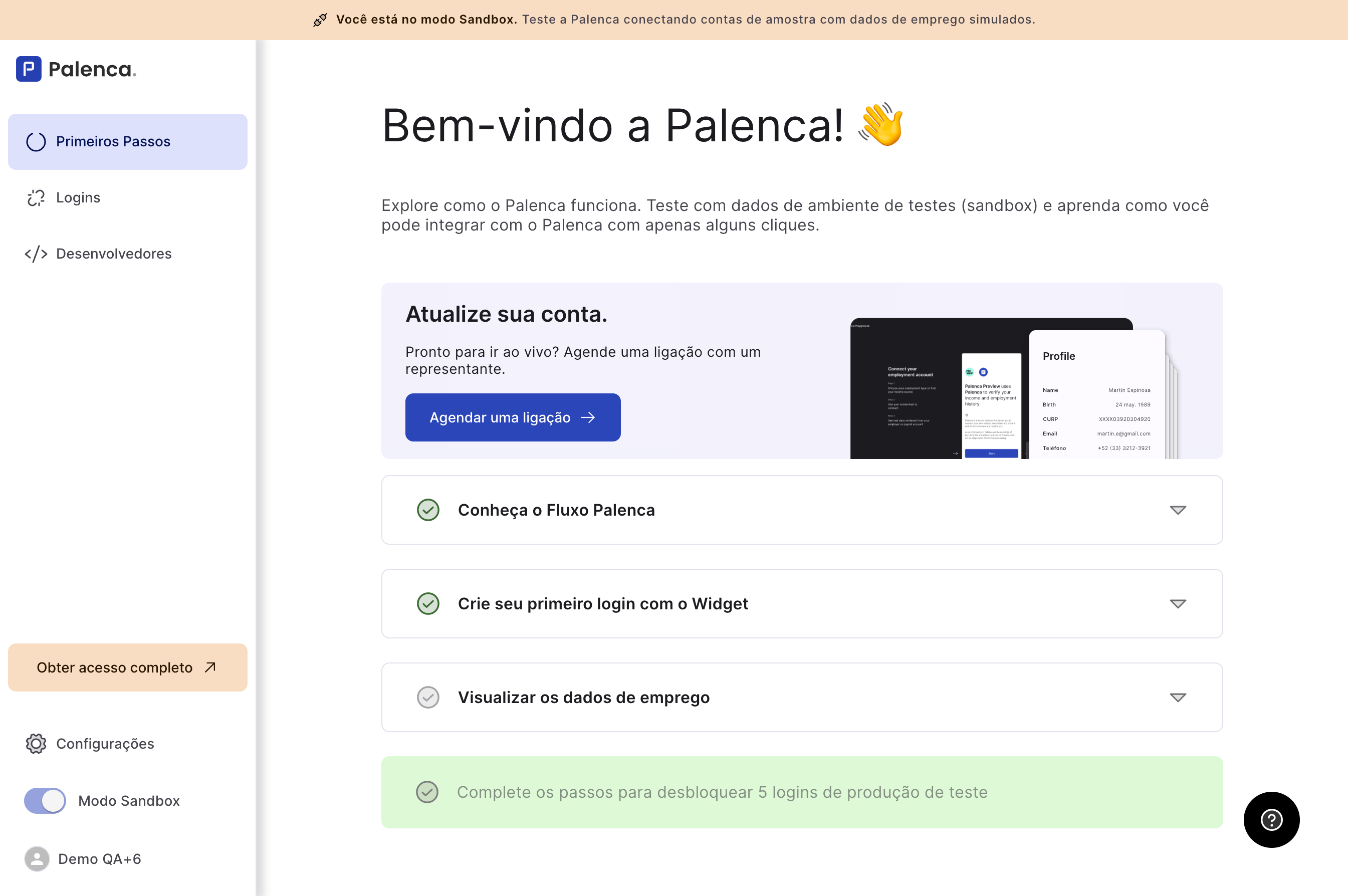 Palenca dashboard screenshot